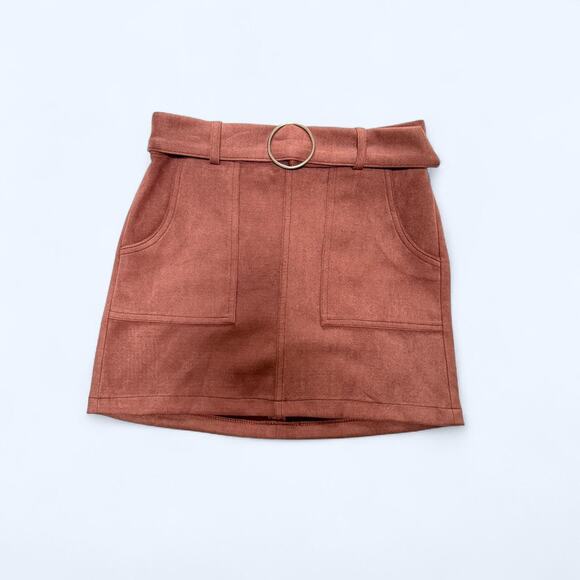 Rue21 Rust Mini Skirt with Silver O-Ring Belt – Size Small | Streetwear Y2K - Picture 1 of 6